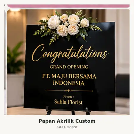 Papan Bunga Akrilik Tawang